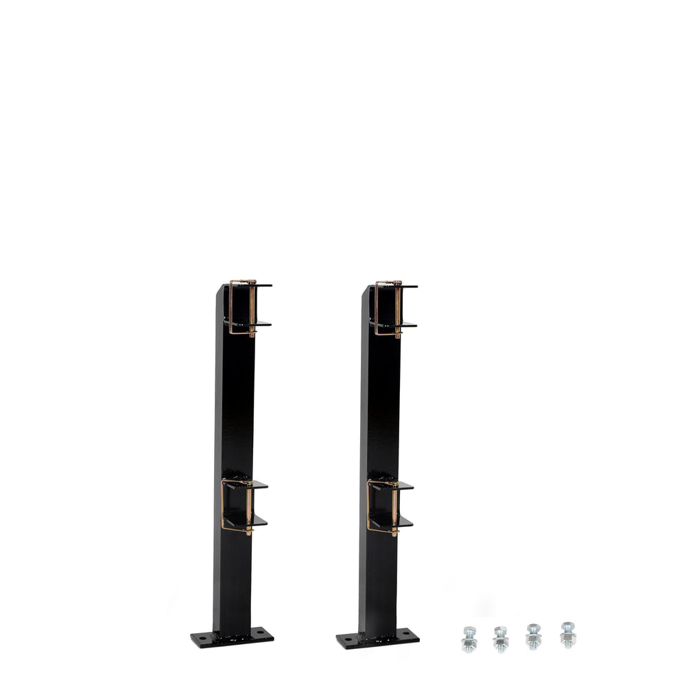 HECASA front view of two-place trimmer rack showing secure hold