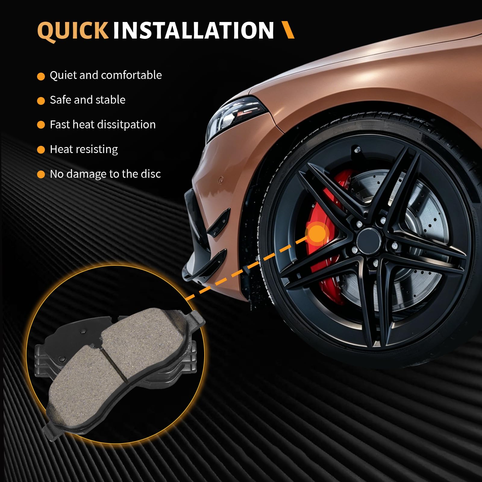 HECHENQICHE brake pads in a workshop with Transit van for practical context