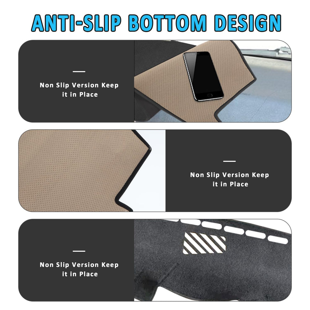 HEDAQI dash cover underside with velcro tabs for secure non-slip hold
