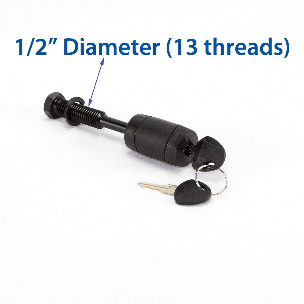 Heininger installed on a bike rack in a vehicle receiver demonstrating stable transport
