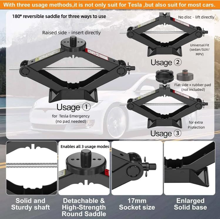 HEKIRISTONS folded jack showing low profile for easy undercarriage access and portability benefit