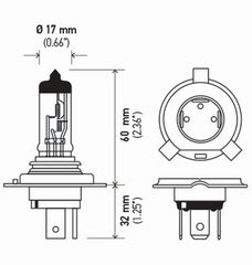 Hella H4 installed on vehicle demonstrating stronger beam for improved visibility