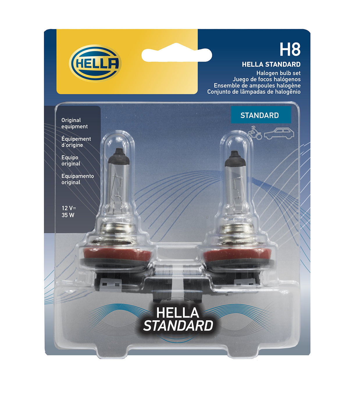 Hella H8TB front packaging showing the two-pack and product labeling for quick selection