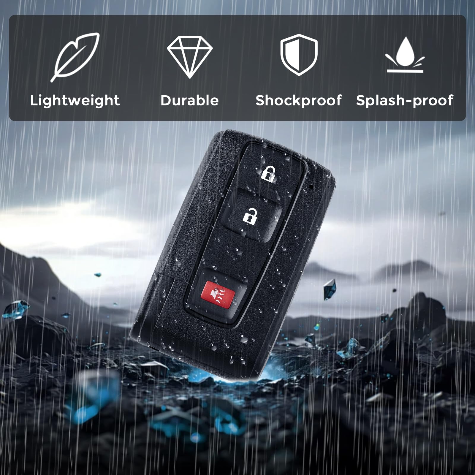 HelloAuto key fob in hand for Toyota Prius demonstrating compact size