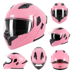 helmelkin side profile highlighting modular hinge and sleek pink finish