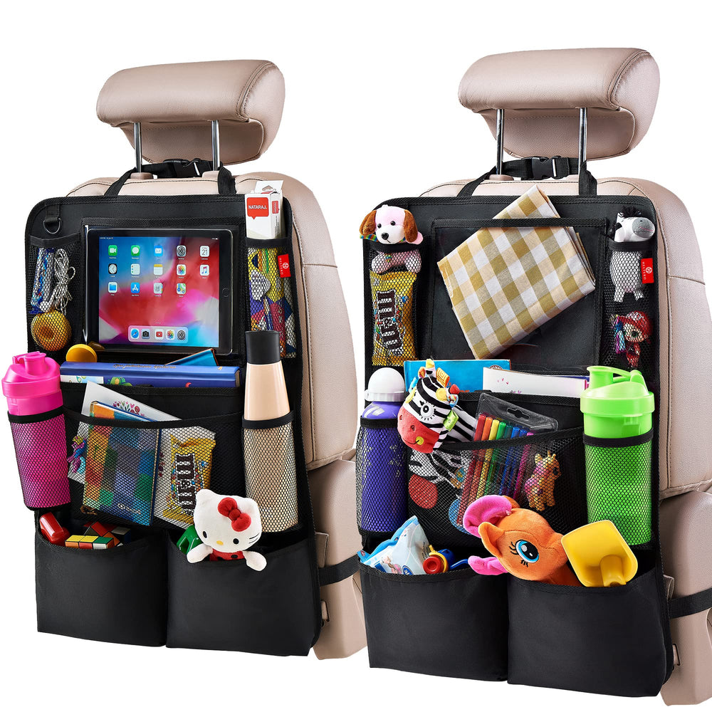 Helteko front view installed protecting seat backs and keeping items organized