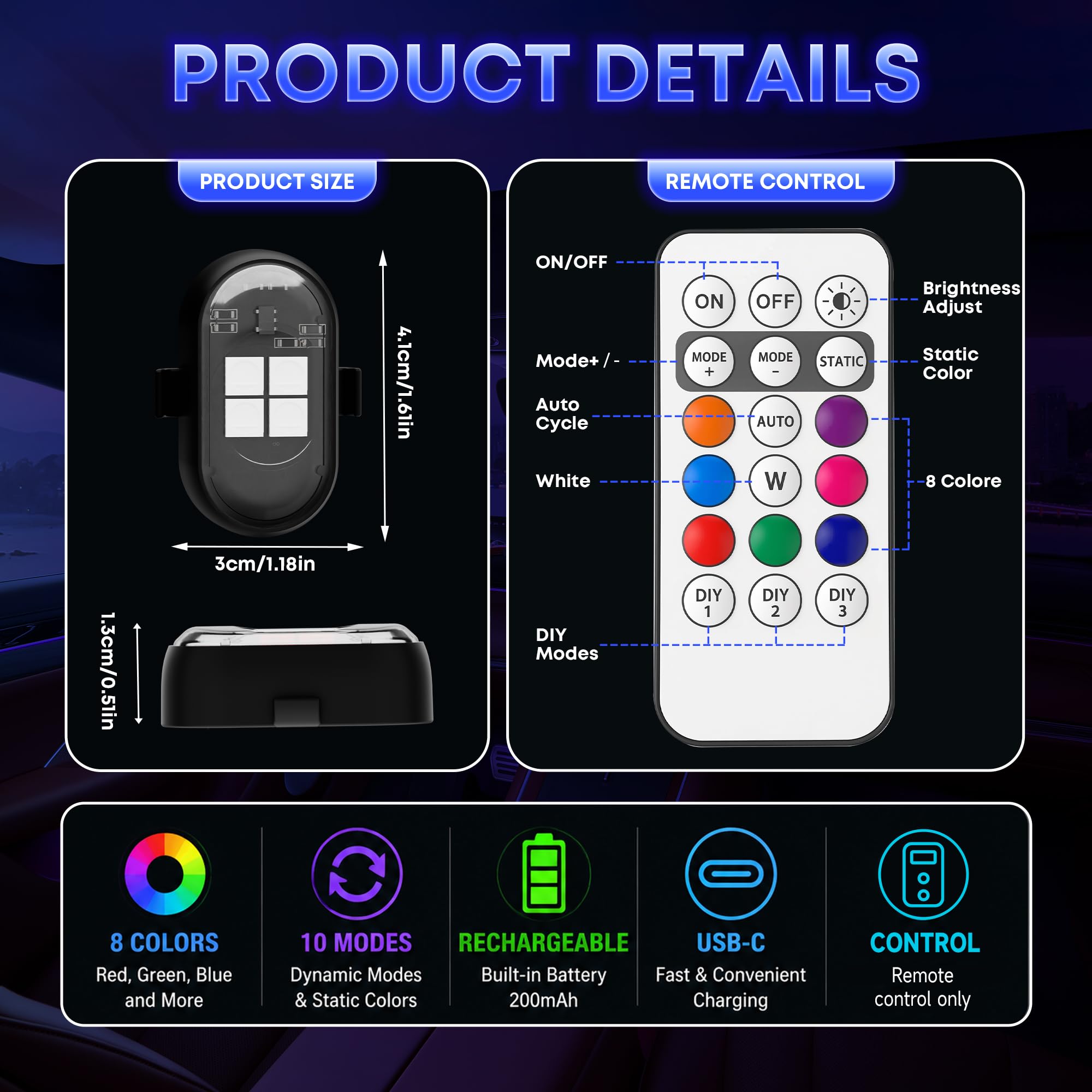 Hemei9319 side profile with hook-and-loop pad for secure mount