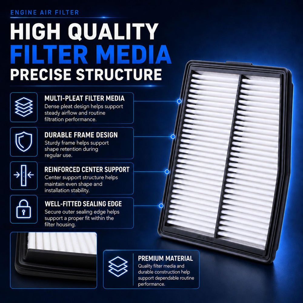 HengShine engine filter pleated media detail for steady airflow protection