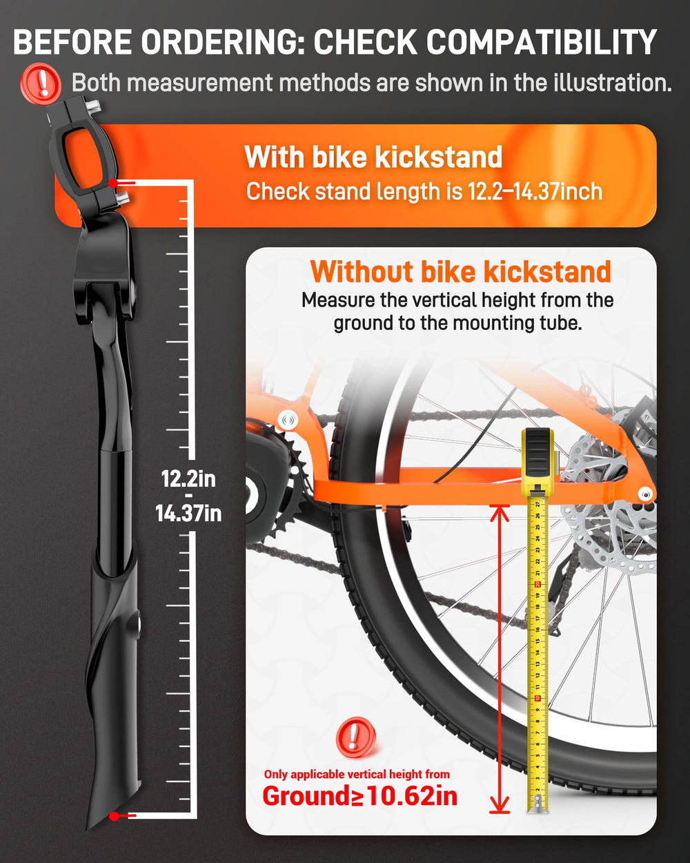 HENMI kickstand mounted on a mountain bike demonstrating secure parking