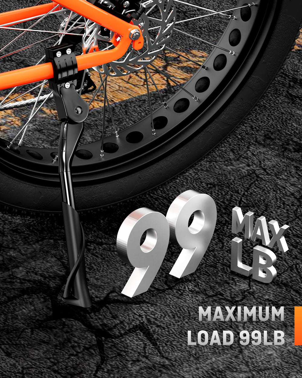 HENMI kickstand beside ruler showing adjustable length and sizing clarity