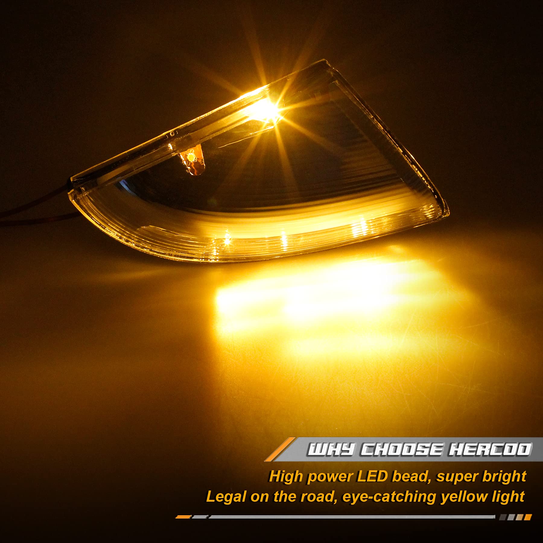 HERCOO close-up of LED lens, bright clear light for safer signaling