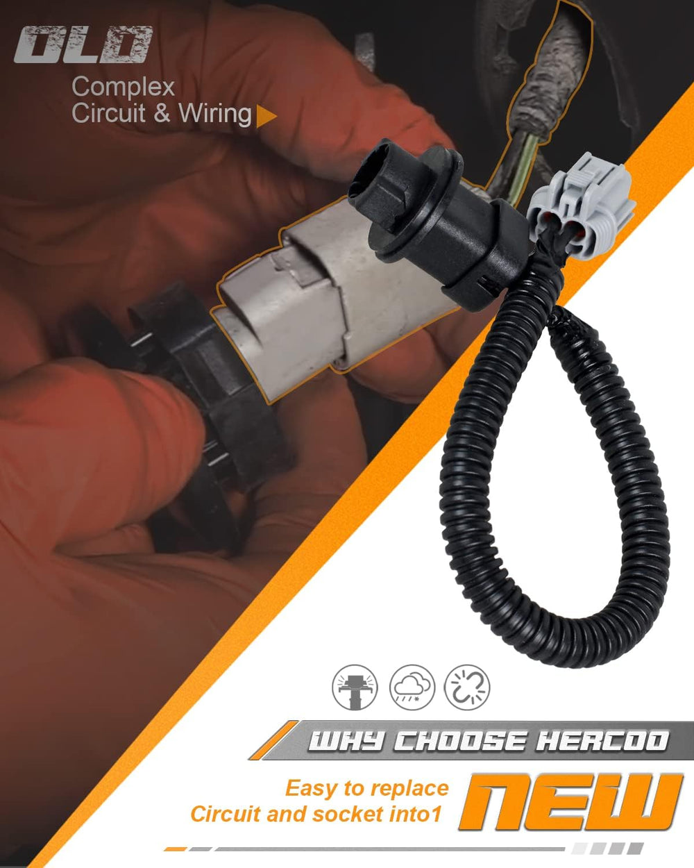 HERCOO lens clip and seal closeup showing IP68 waterproof protection