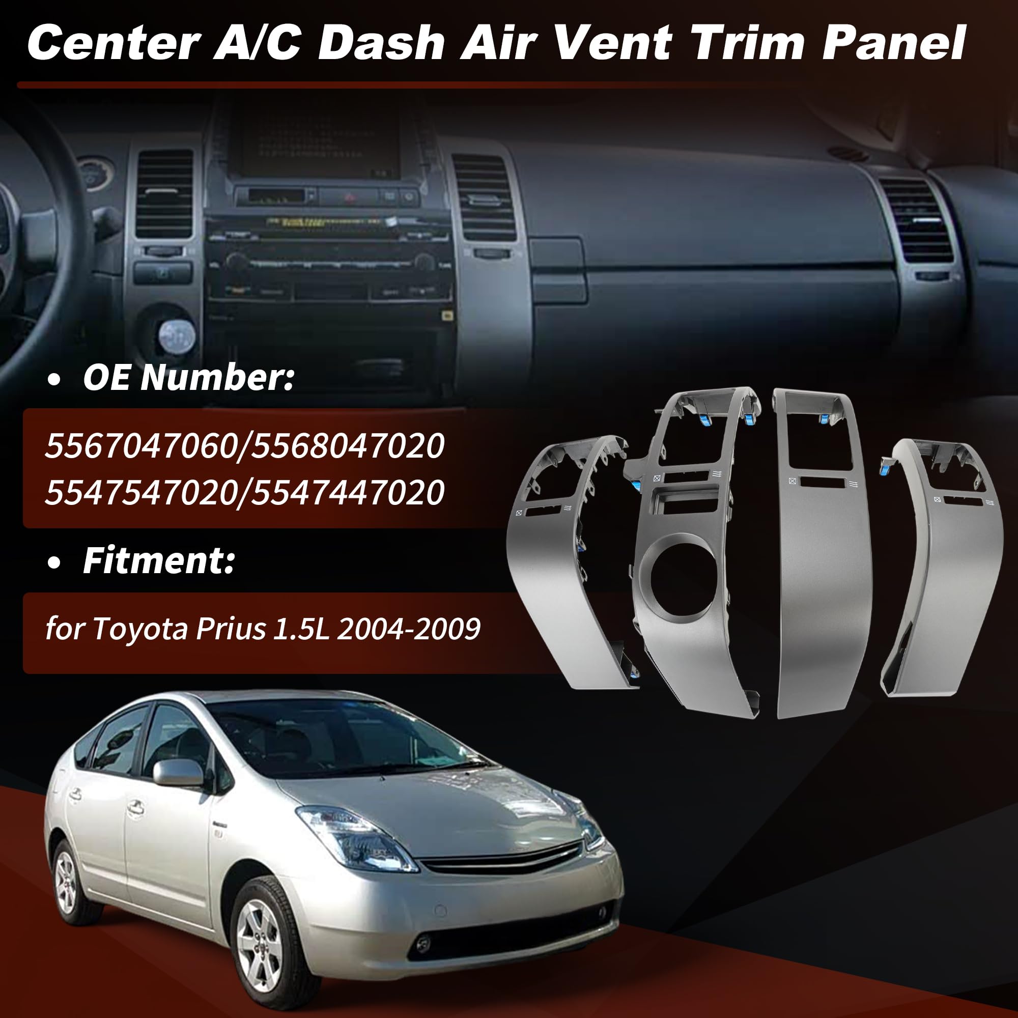 HEROFFIX vent close-up texture displaying ABS finish for long-lasting resistance to fading