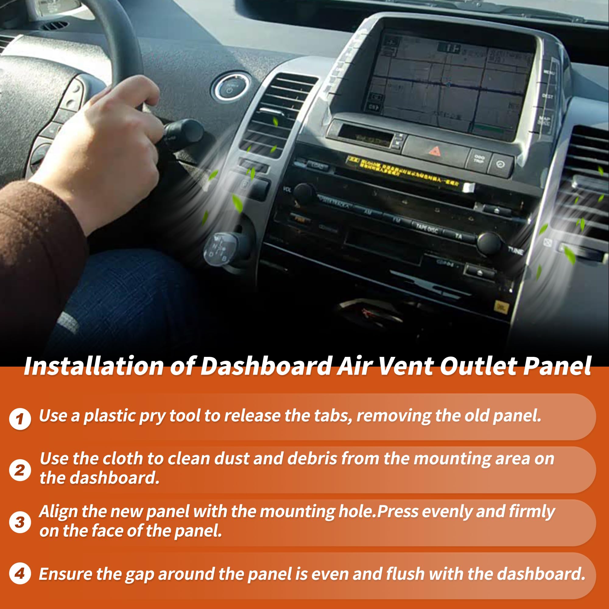HEROFFIX vent with louvers aligned demonstrating stable mounting and reduced rattle
