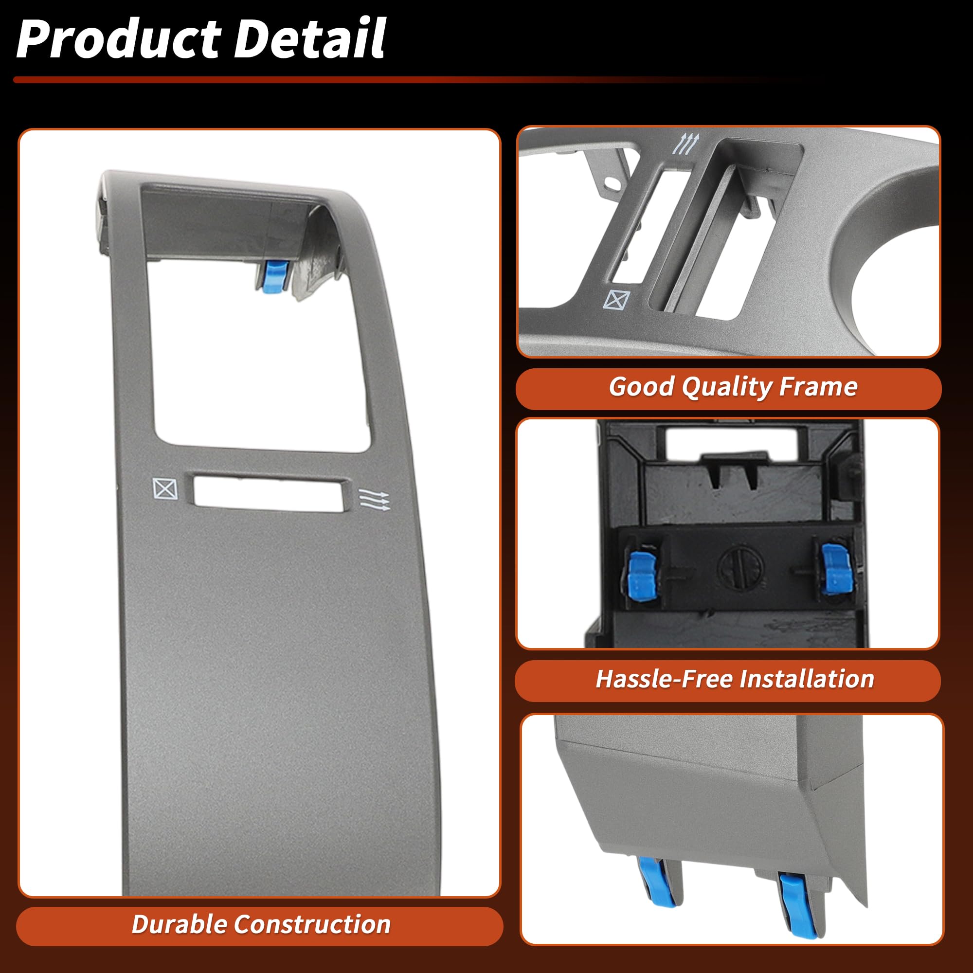 HEROFFIX vent next to ruler for size scale demonstrating correct OE-compatible dimensions