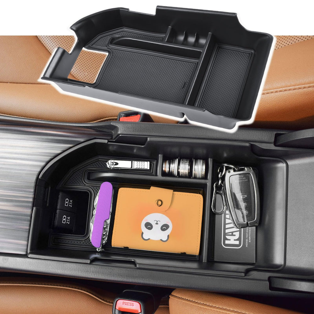 HGWEI front view of console organizer showing clean fit and quick access