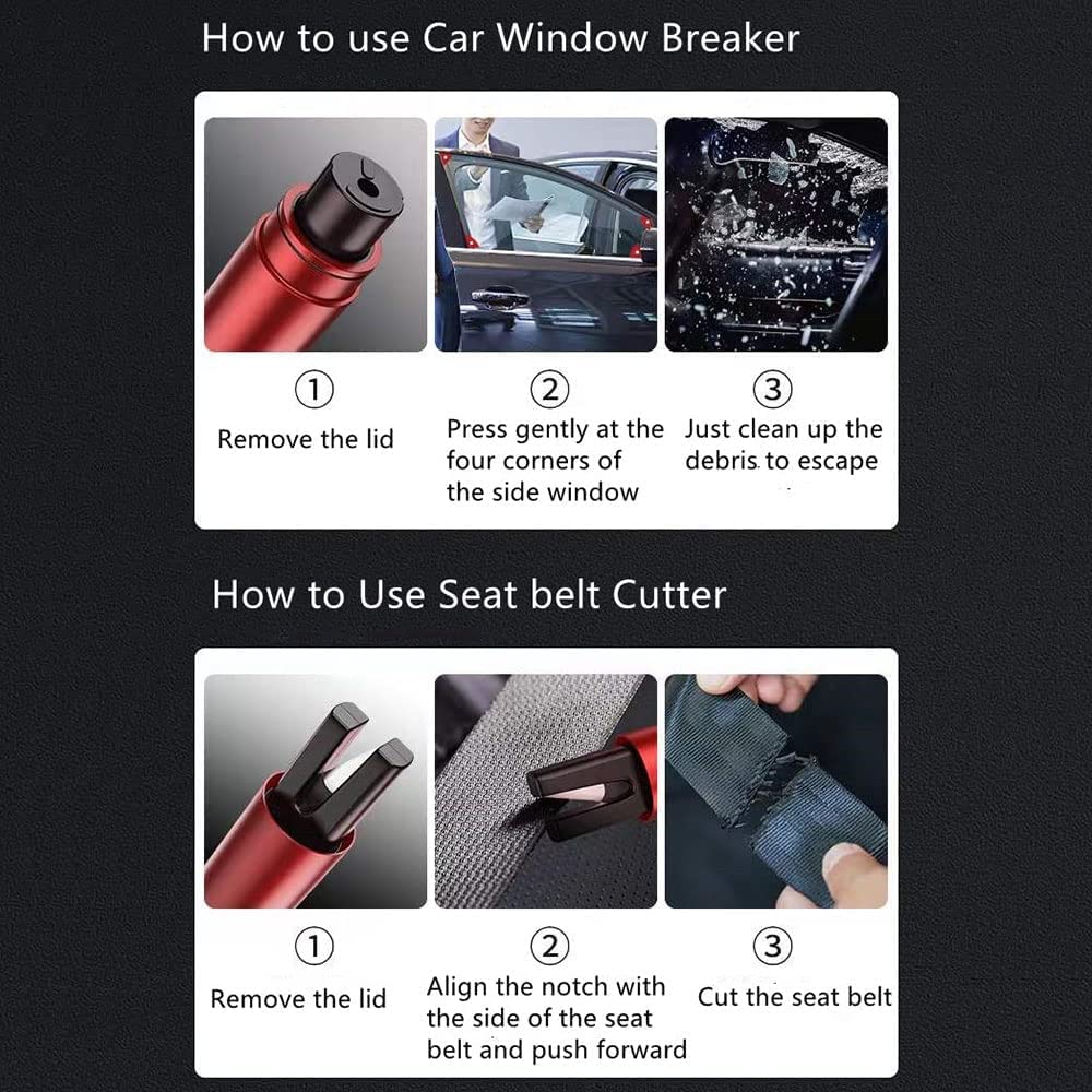 HHXS on car interior seat illustrating accessible safety tool
