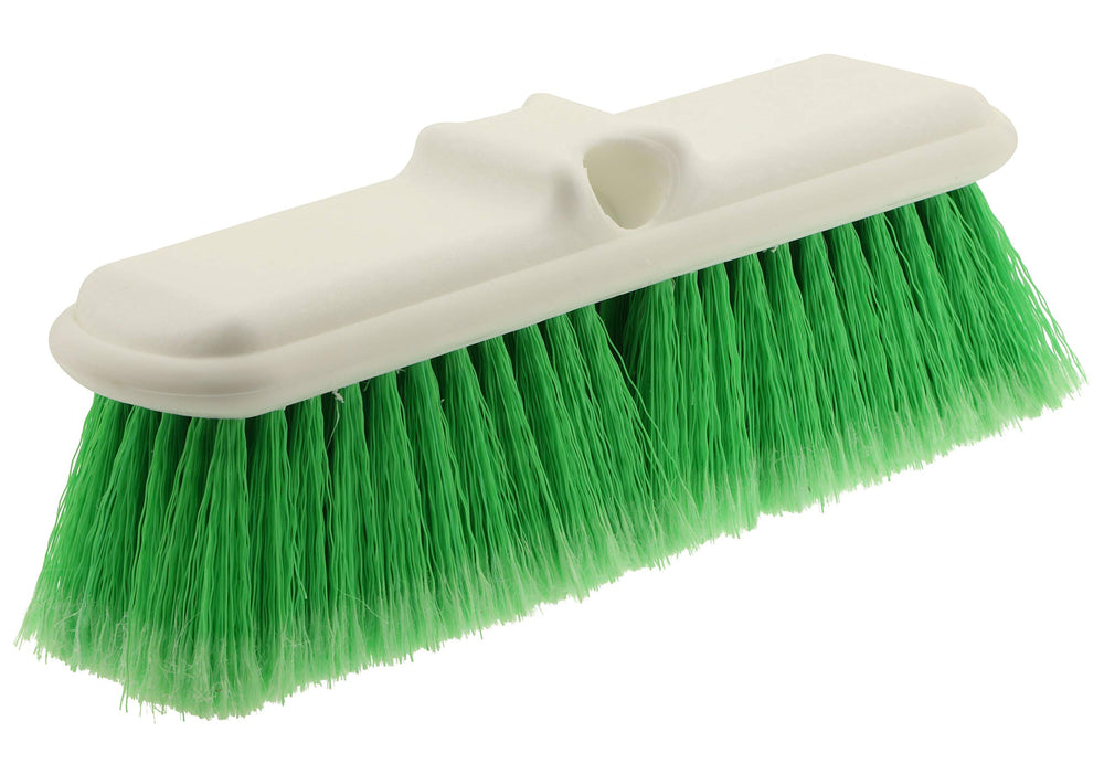 HI-TECH front view of 10-inch brush showing wide head and soft bristles for safe cleaning