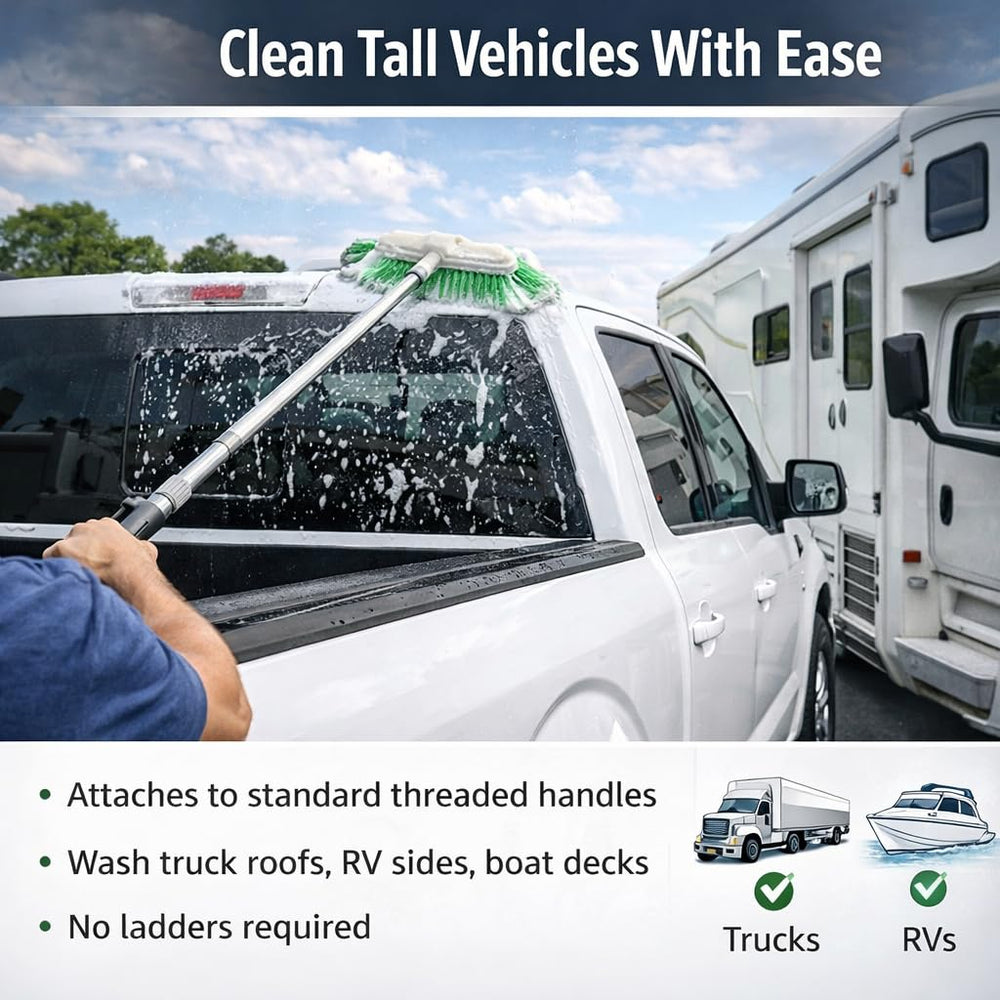HI-TECH brush washing boat hull preserving gelcoat while removing grime effectively