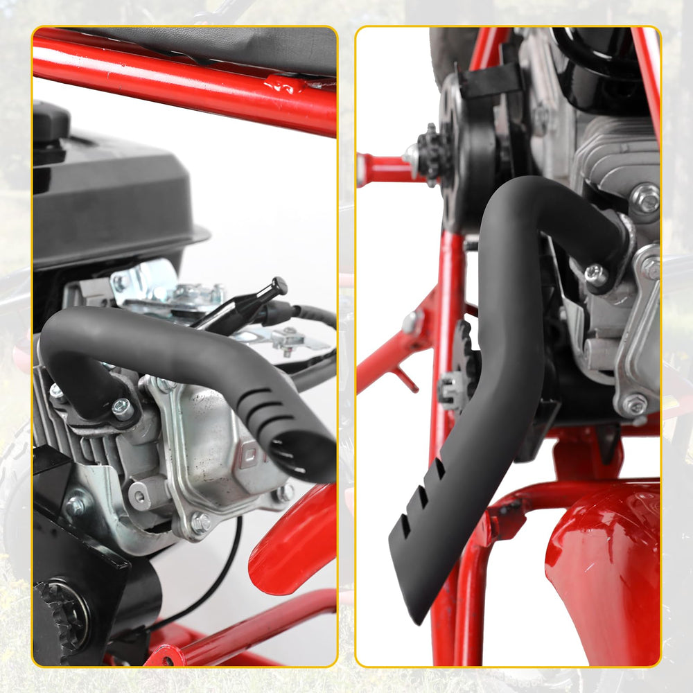 HIAORS exhaust on go-kart in action demonstrating enhanced throttle response benefit