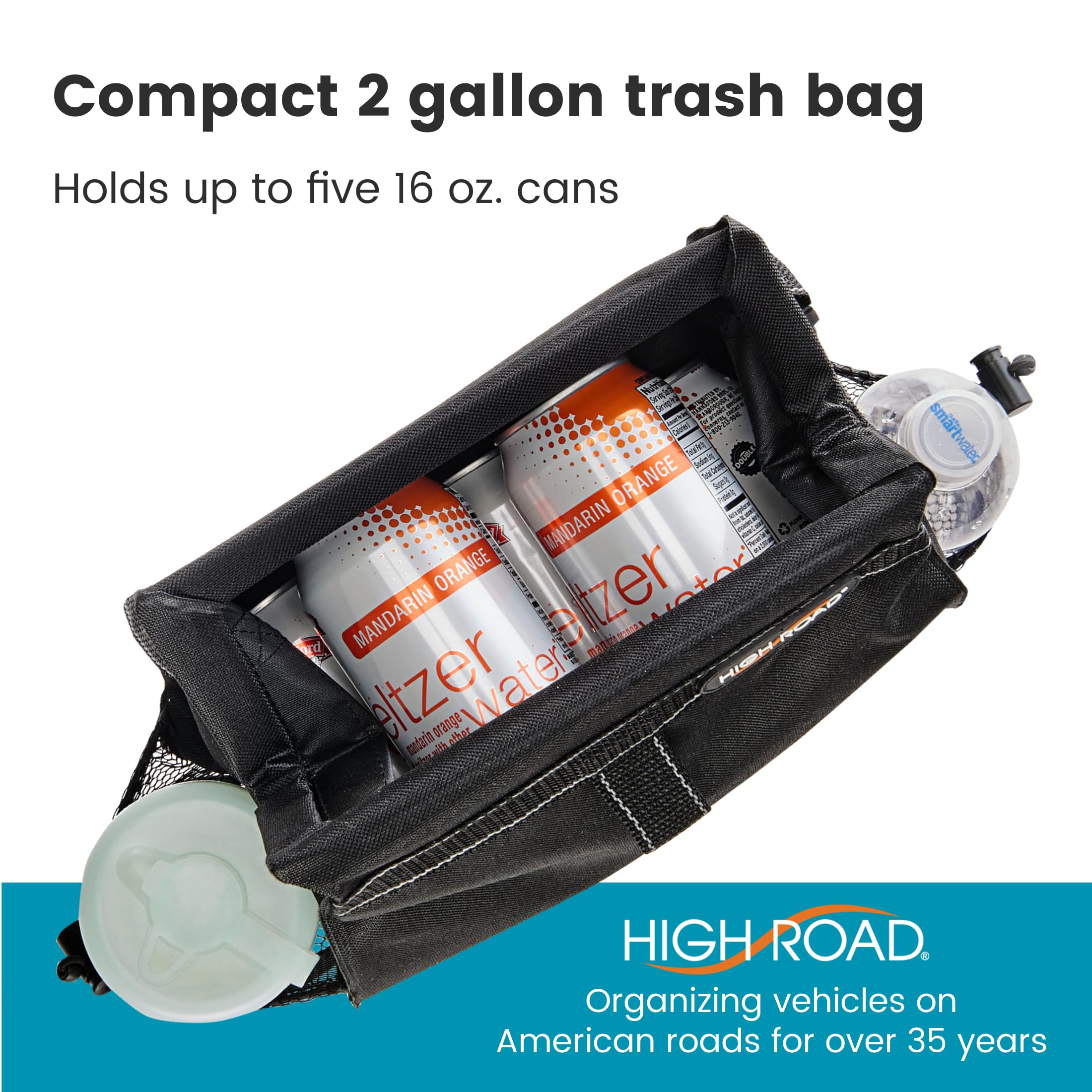 High Road side pockets holding bottles and wipes showing organized storage benefit