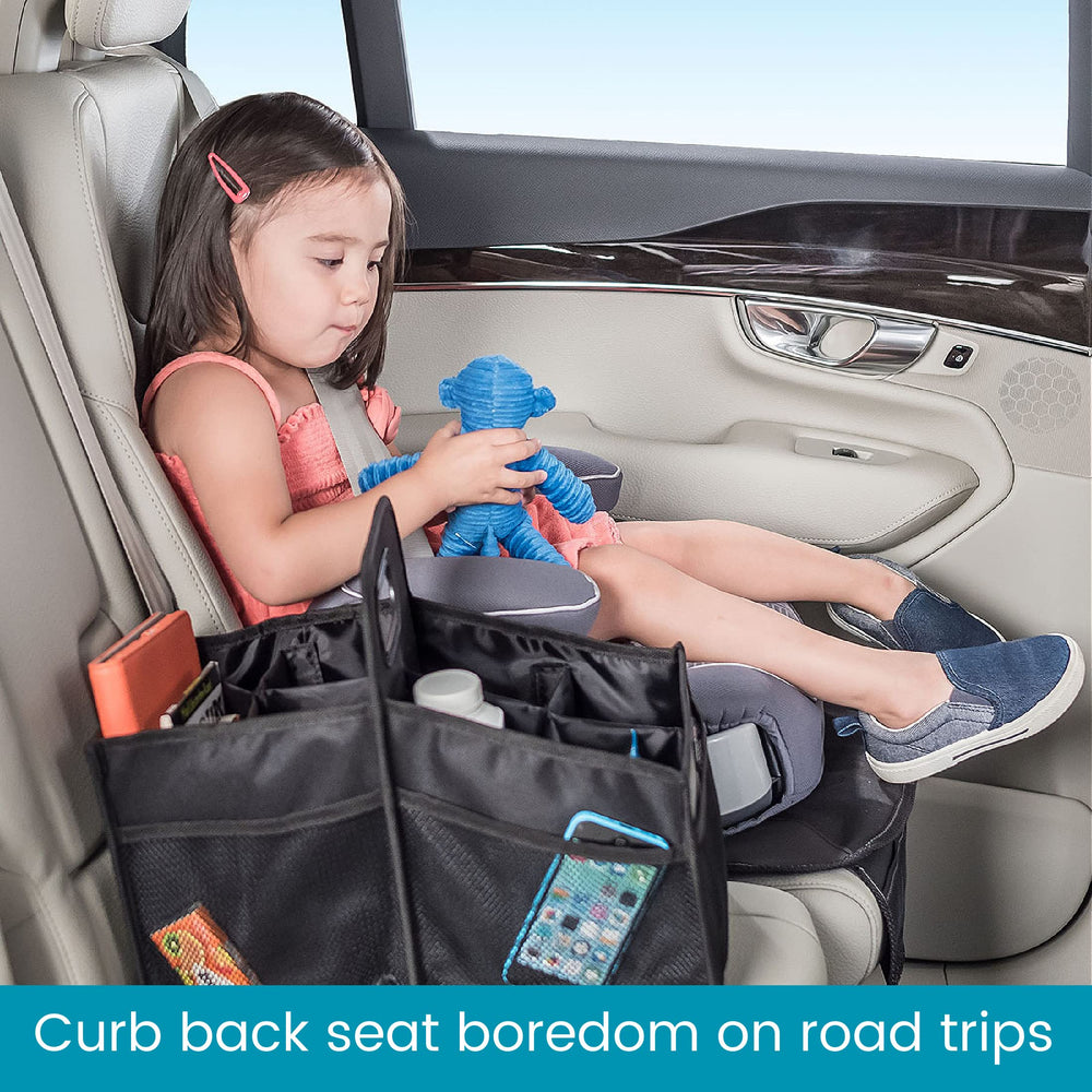 High Road five mesh pockets holding phone, wipes, toys for quick retrieval