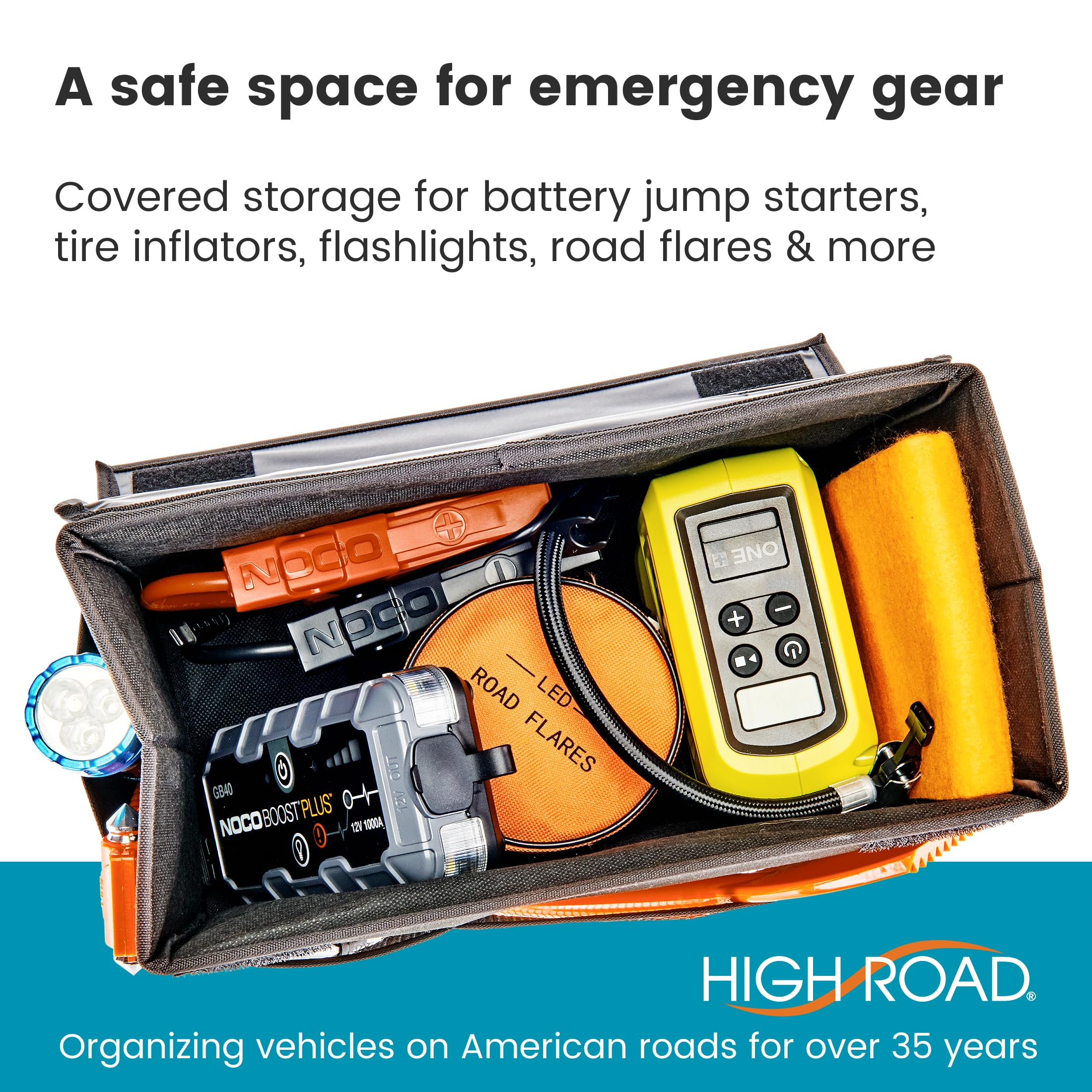 High Road Carganizer reinforced side handle close-up for effortless carrying