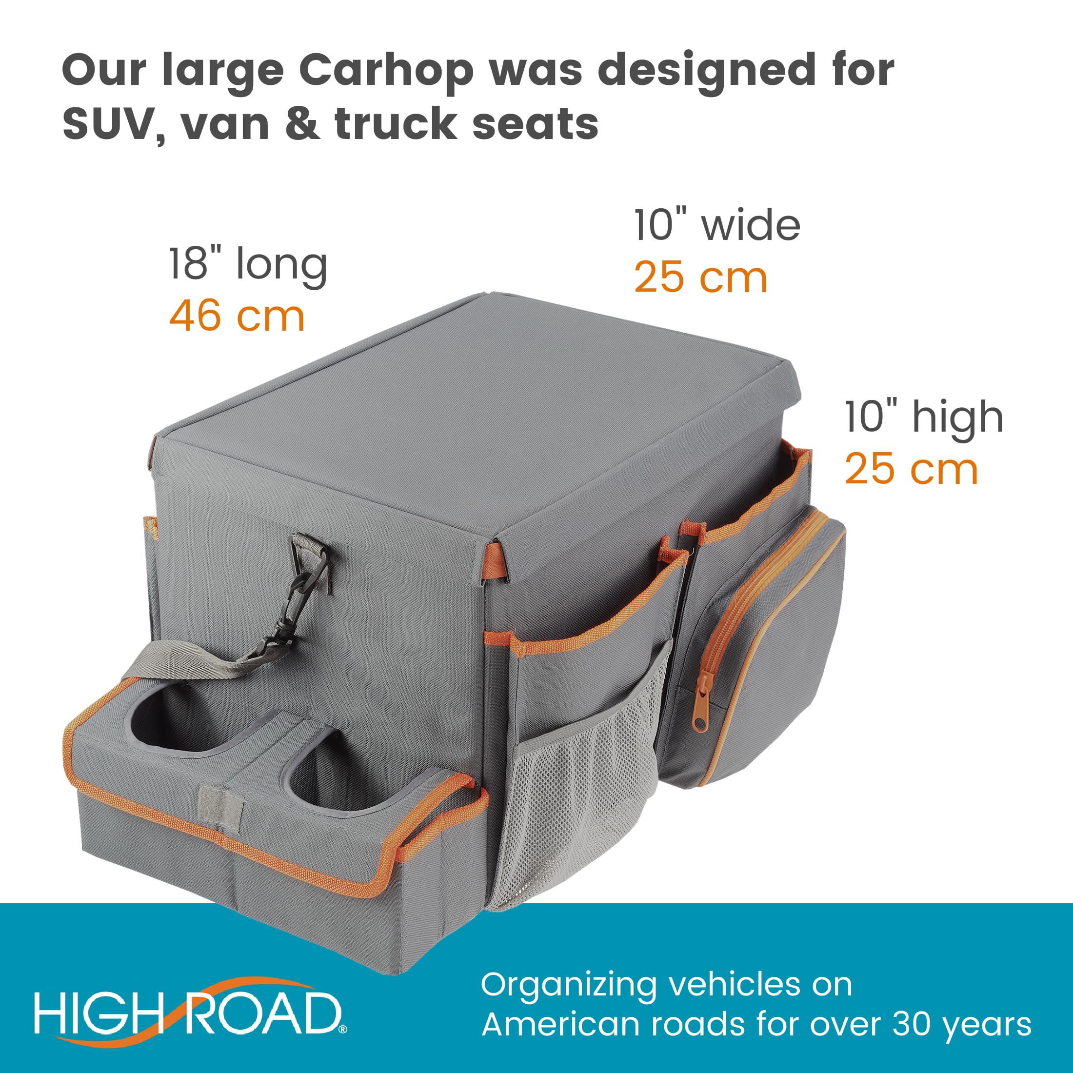 High Road removable shoulder strap being used to carry organizer conveniently