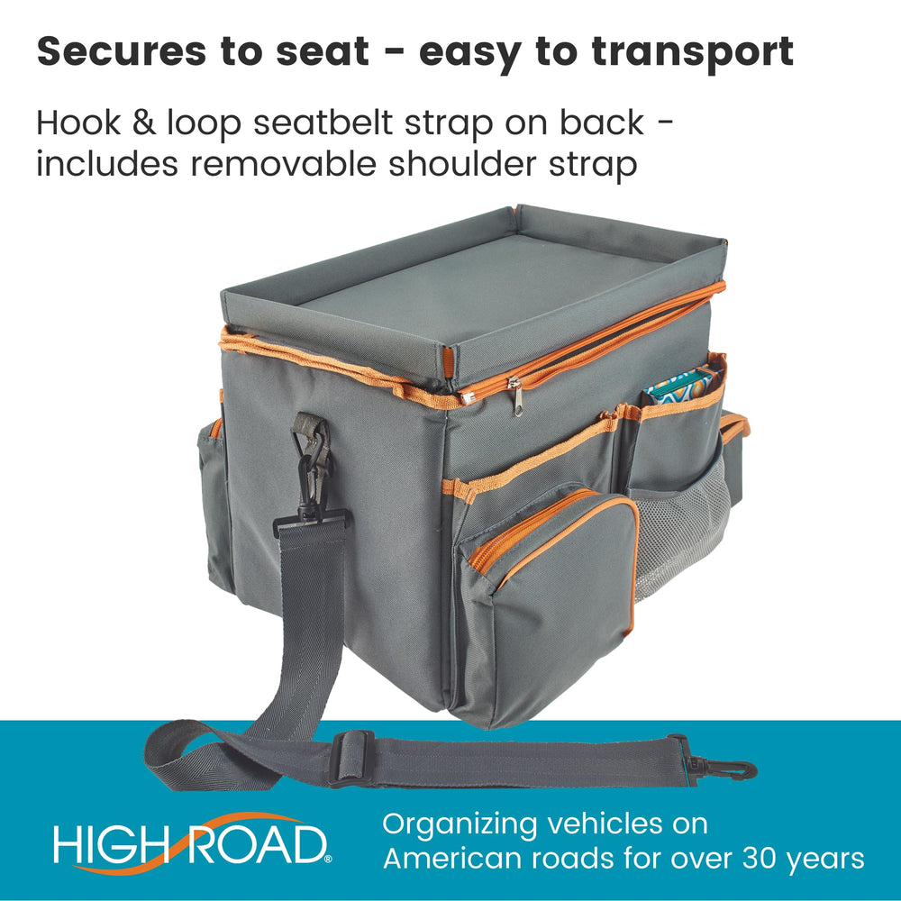 High Road next to water bottle showing scale and travel-size convenience