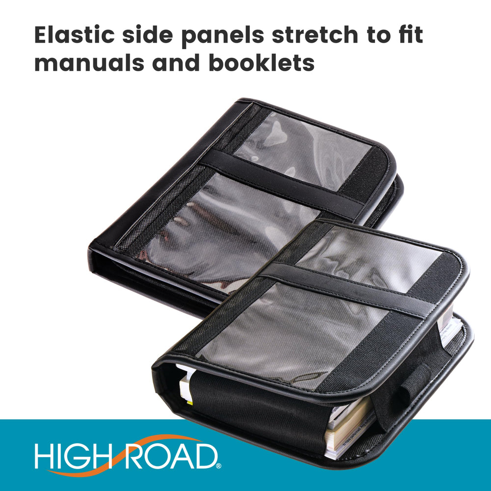 High Road inner faux leather pockets holding cards and receipts for neat storage benefit