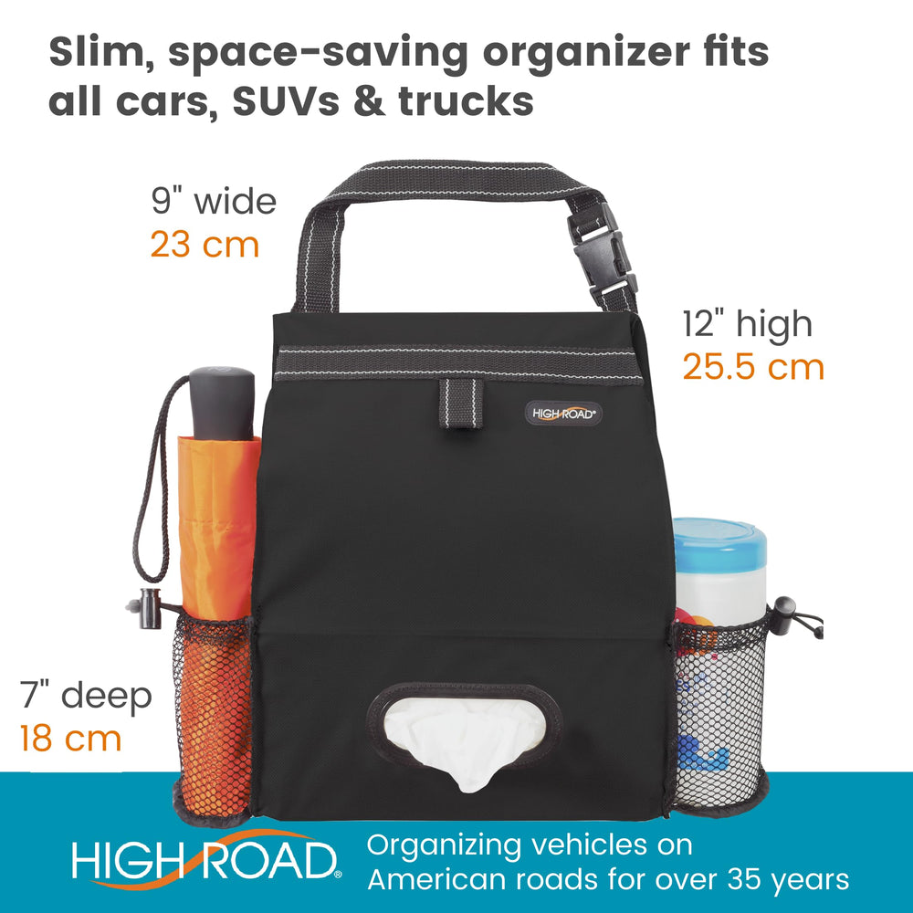 High Road lifestyle image in car with family showing cleaner, clutter-free ride benefit