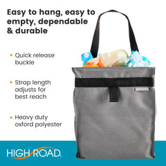High Road TrashStash open interior showing sealed wipeable lining for easy cleaning