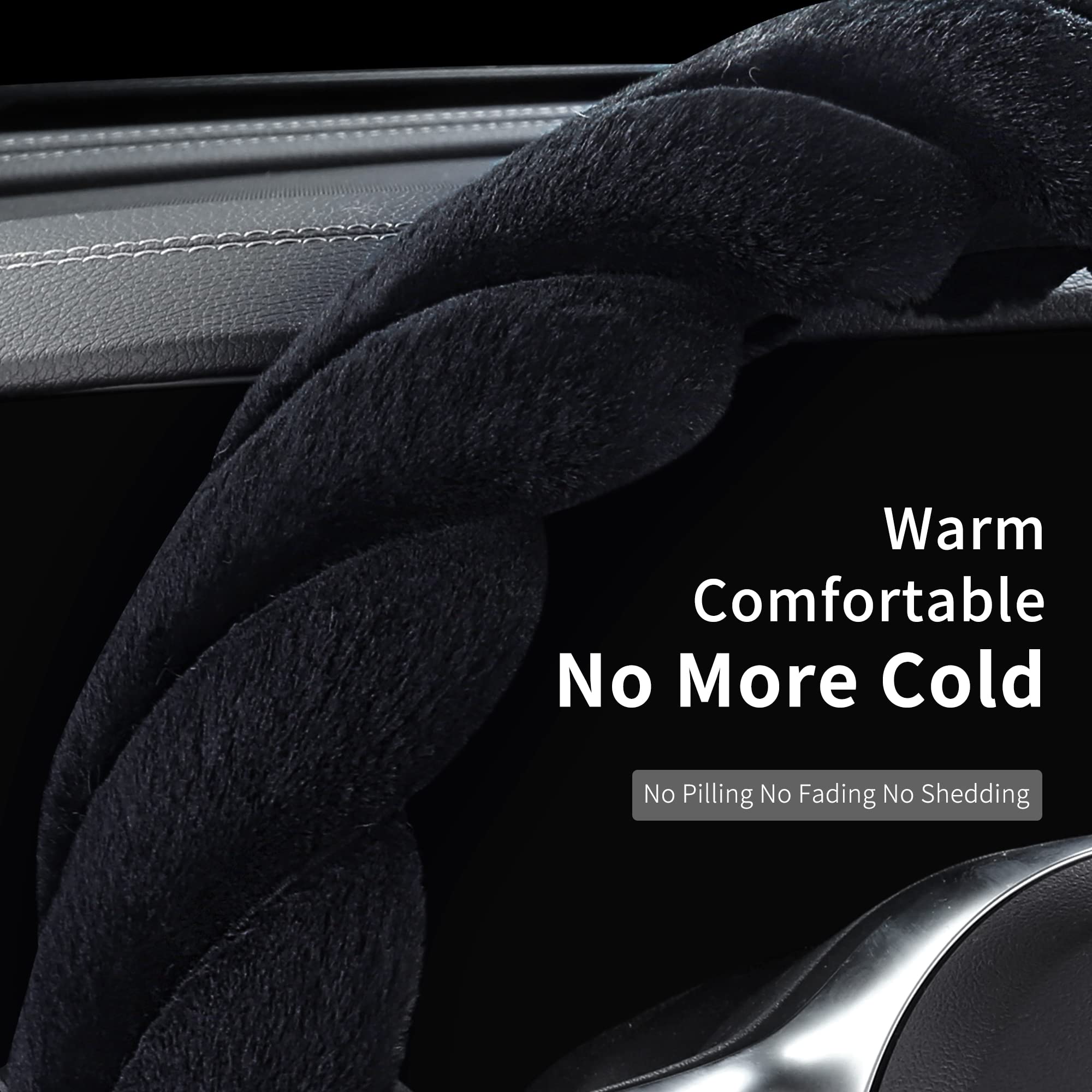 HighnessHwoo installed on steering wheel inside car providing cozy winter comfort