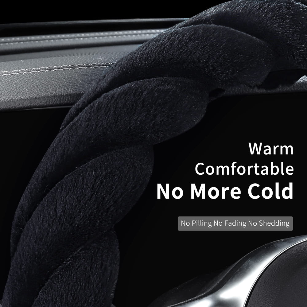 HighnessHwoo installed on steering wheel inside car providing cozy winter comfort