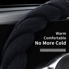 HighnessHwoo installed on steering wheel inside car providing cozy winter comfort