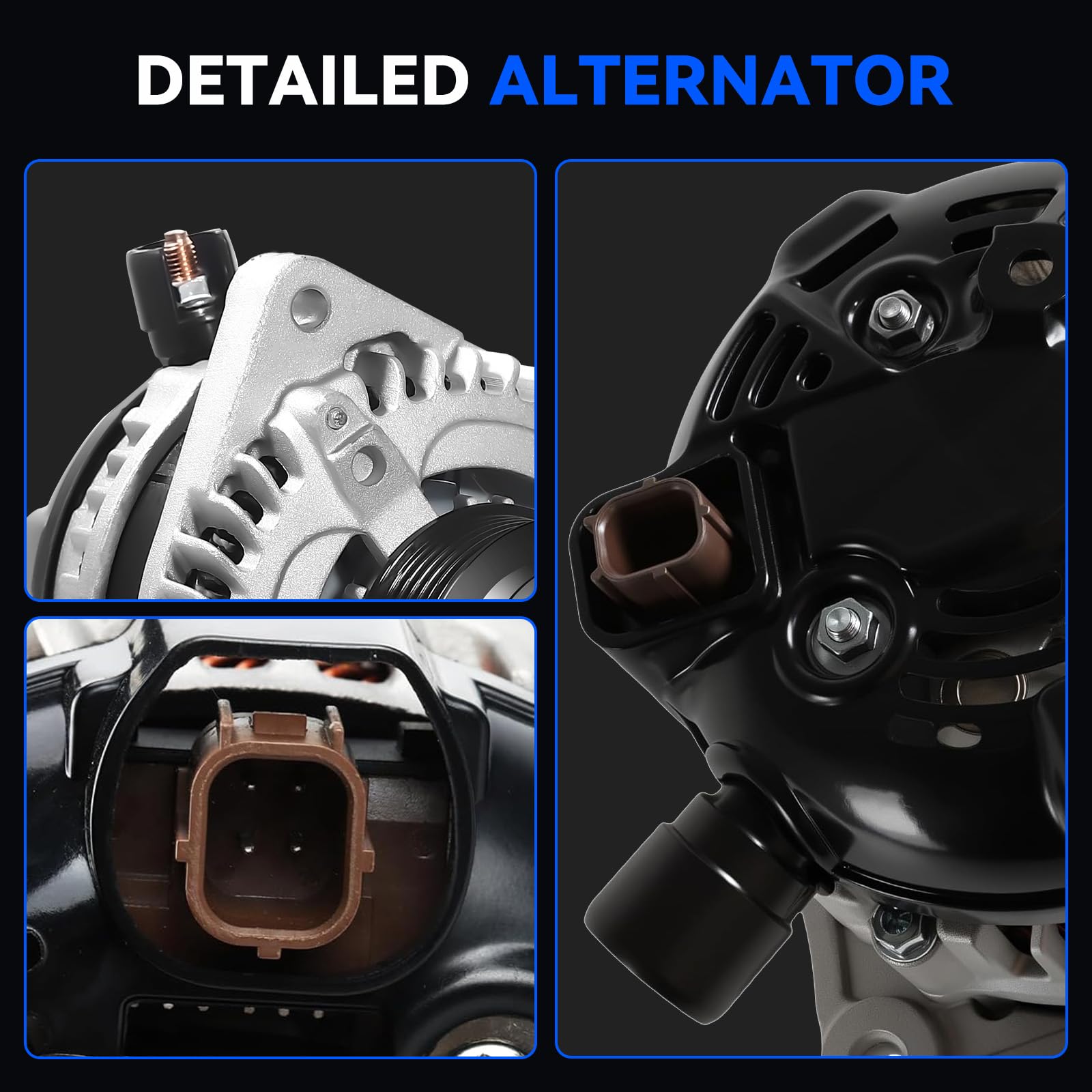 Hikevent alternator next to ruler showing compact size and fitment benefit