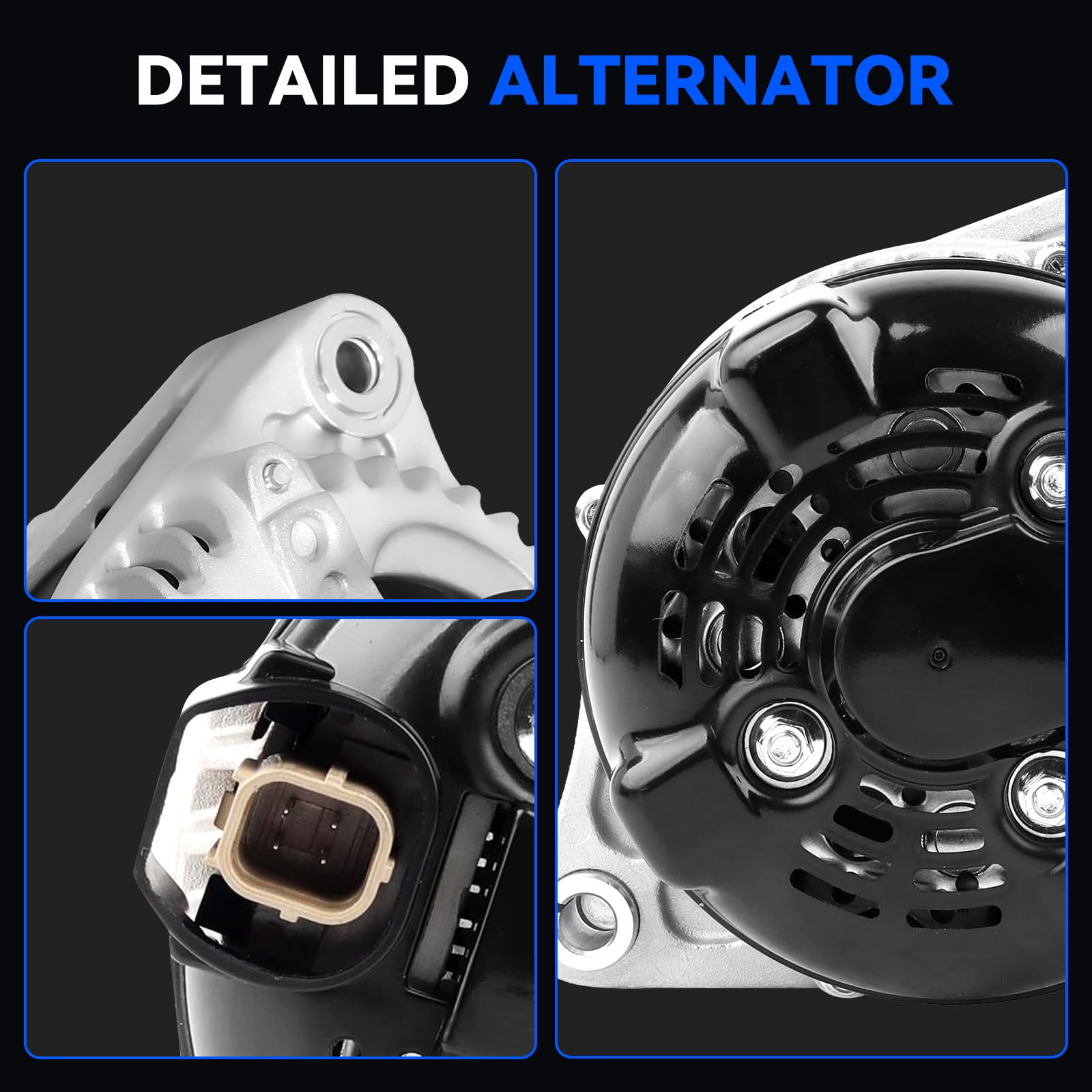 Hikevent alternator beside ruler for scale showing compact OE-spec dimensions