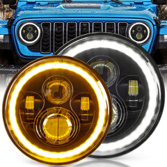 HILLSKING front view 7-inch H6024 headlight showing clean bezel and lens, improves appearance