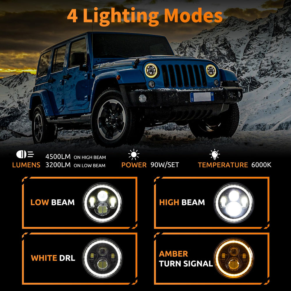 HILLSKING halo lit night scene with DRL on, increases daytime and night visibility