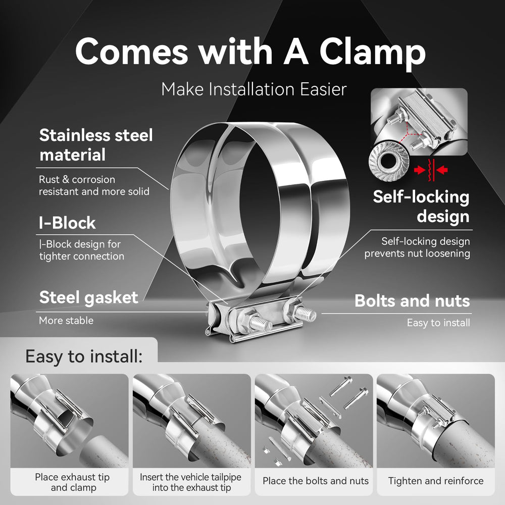 HILMITILE inlet with stainless clamp attached for easy bolt-on installation