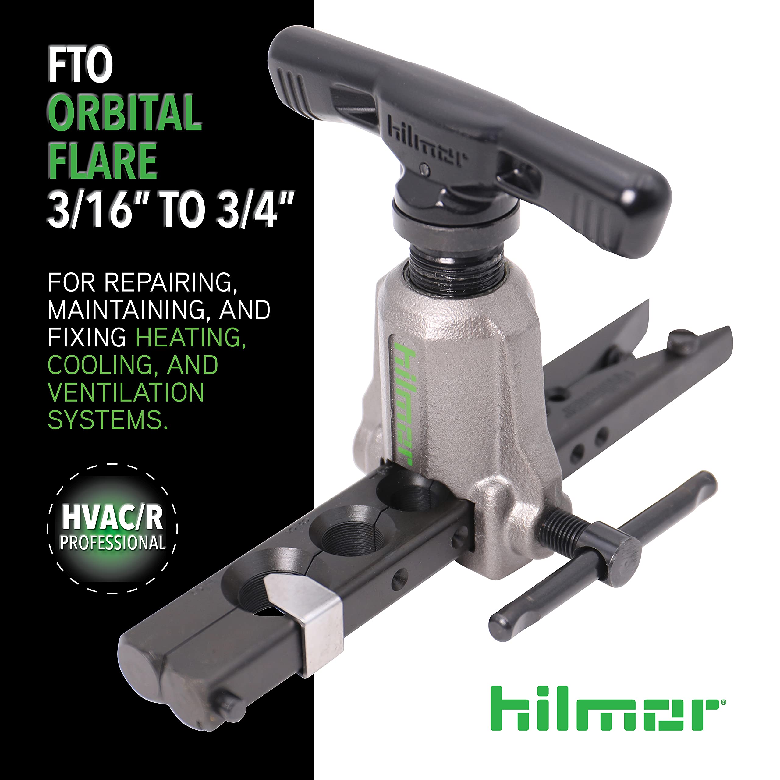 Hilmor orbital flare engraved size chart for quick selection on site