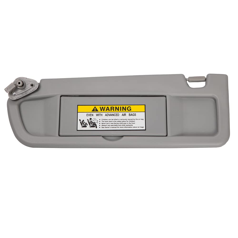 HIMIKI driver sun visor front view showing mounting points and light gray finish for easy replacement