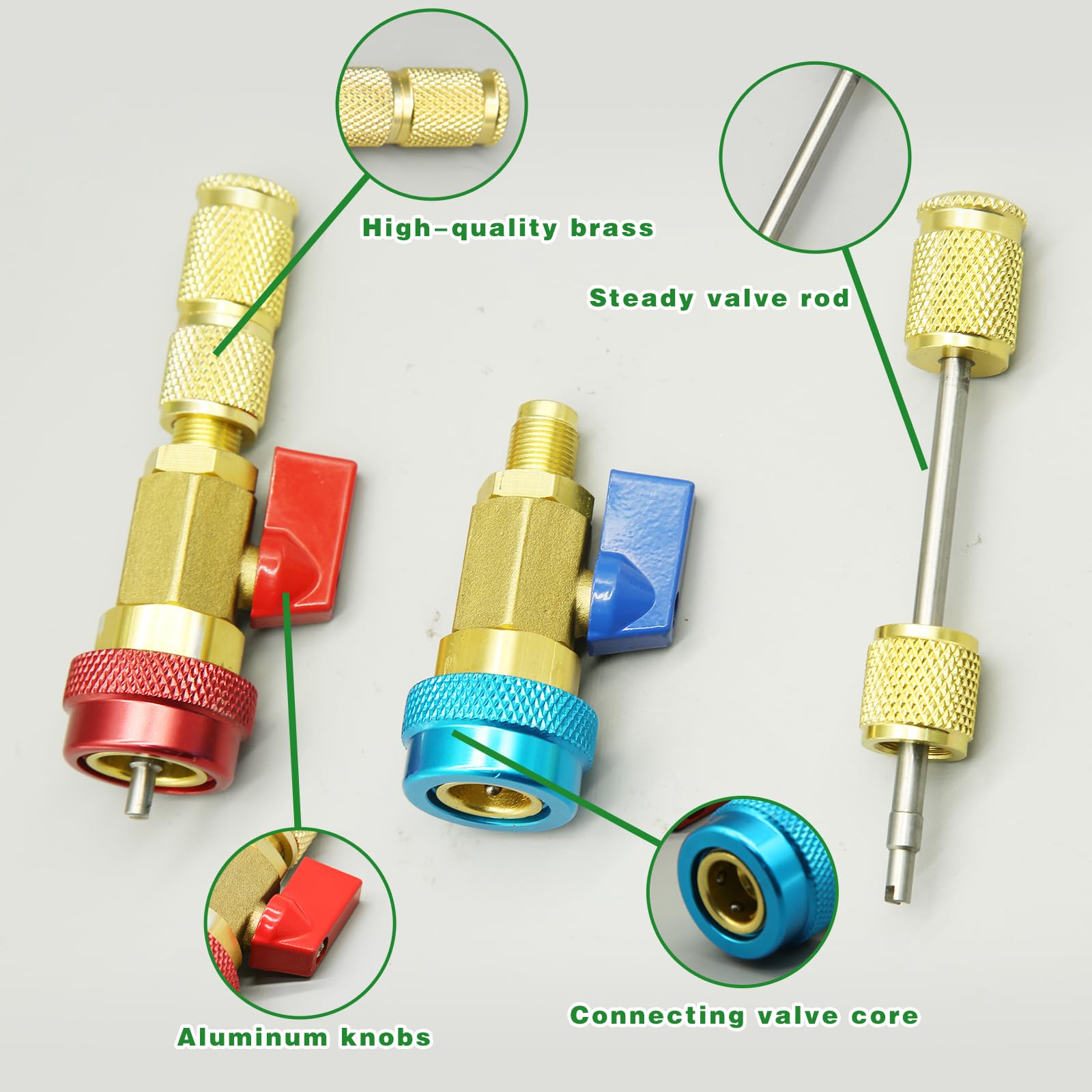 HINGTAI tool connected to car AC port demonstrating leak reduction