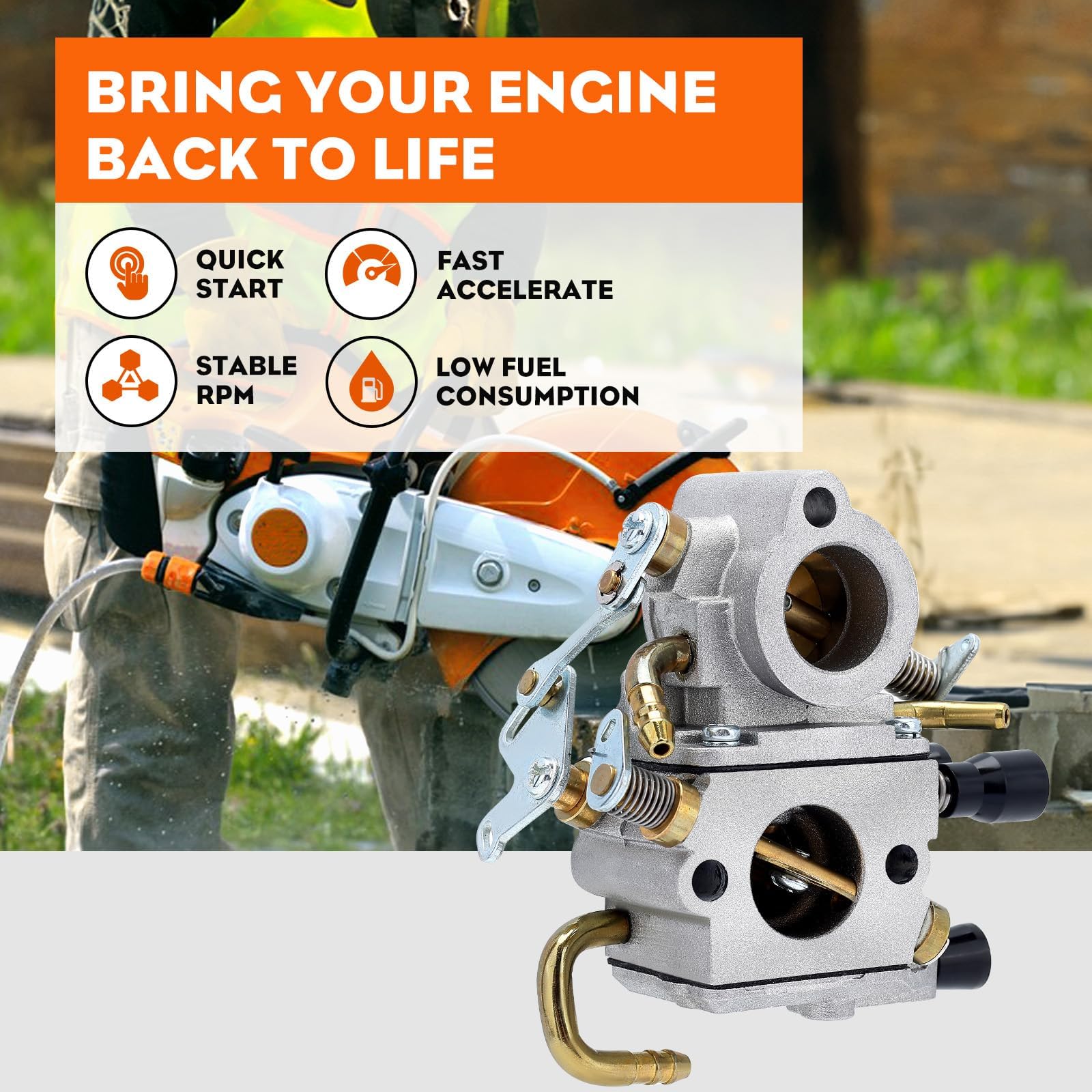 HIPA carburetor side linkage detail illustrating correct fitment for STIHL models