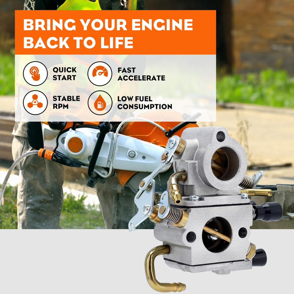 HIPA carburetor side linkage detail illustrating correct fitment for STIHL models