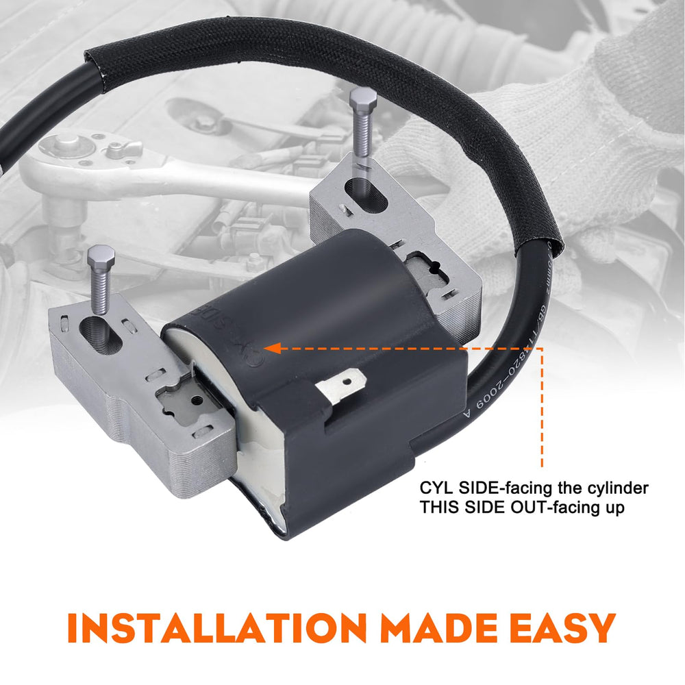 HIPA ignition coil installed on a small engine demonstrating simple replacement