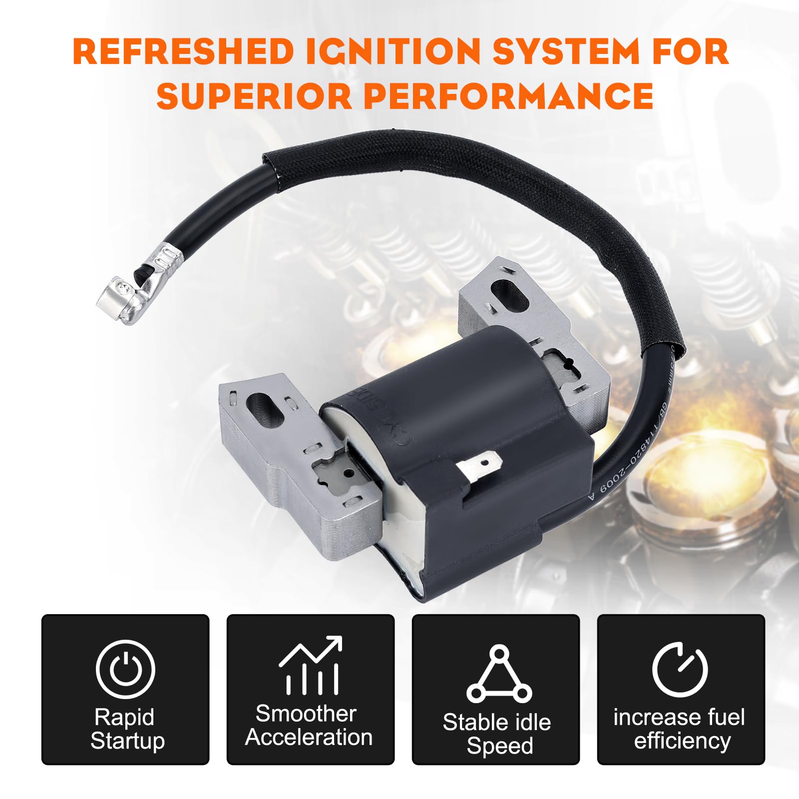 HIPA ignition coil side profile highlighting durable housing and insulation