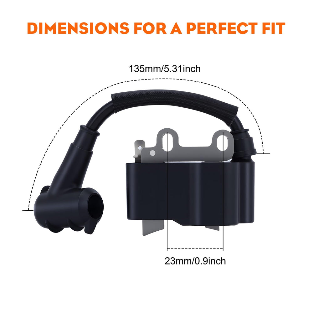 Hipa ignition coil size comparison to wrench showing compact scale
