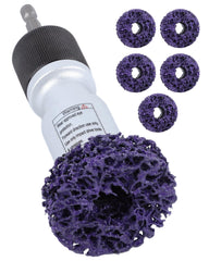 HIPULX front view showing tool and six pads for fast hub cleaning