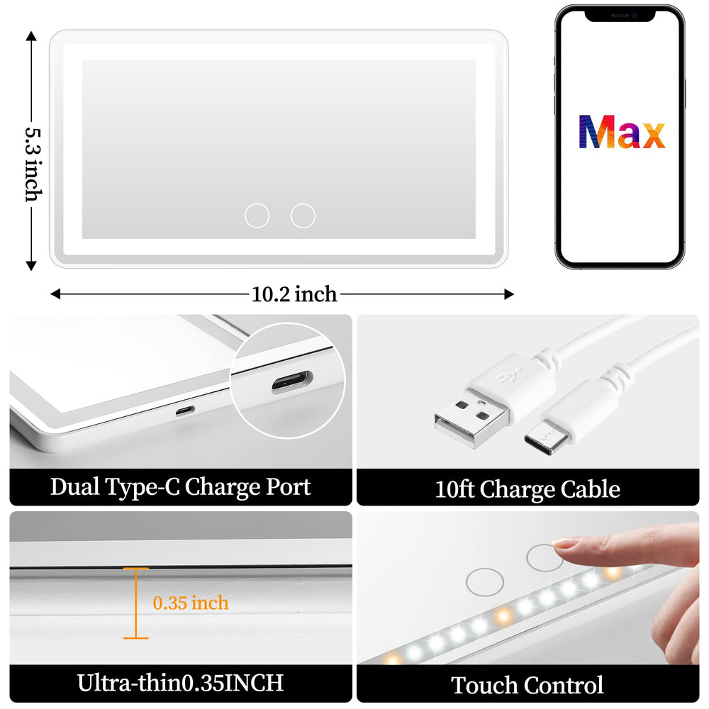 Hirger in-car use during makeup application for precise grooming on-the-go